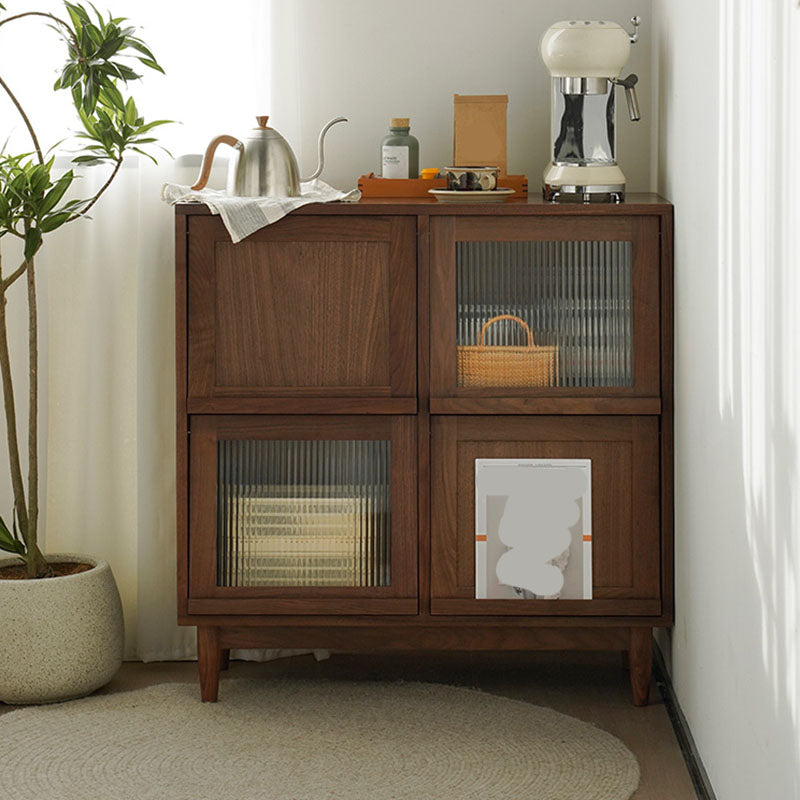 Contemporary Solid Wood Server with Doors Solid Wood Legs Sideboard