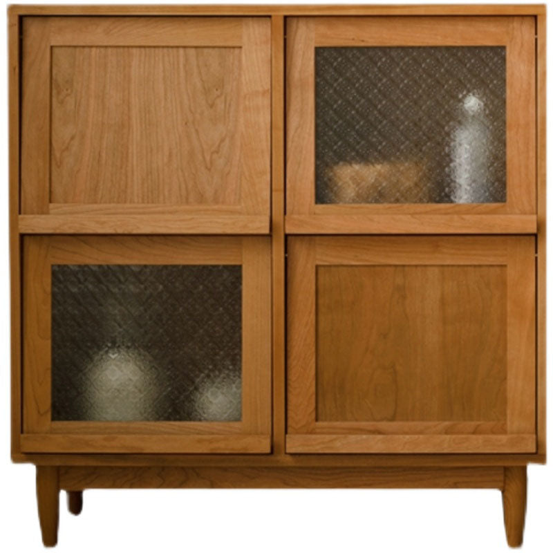 Contemporary Solid Wood Server with Doors Solid Wood Legs Sideboard