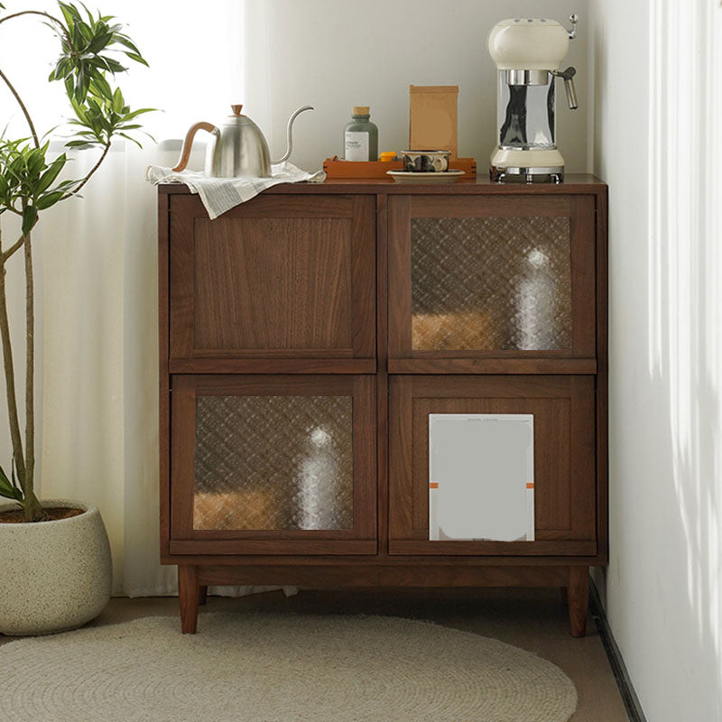 Contemporary Solid Wood Server with Doors Solid Wood Legs Sideboard