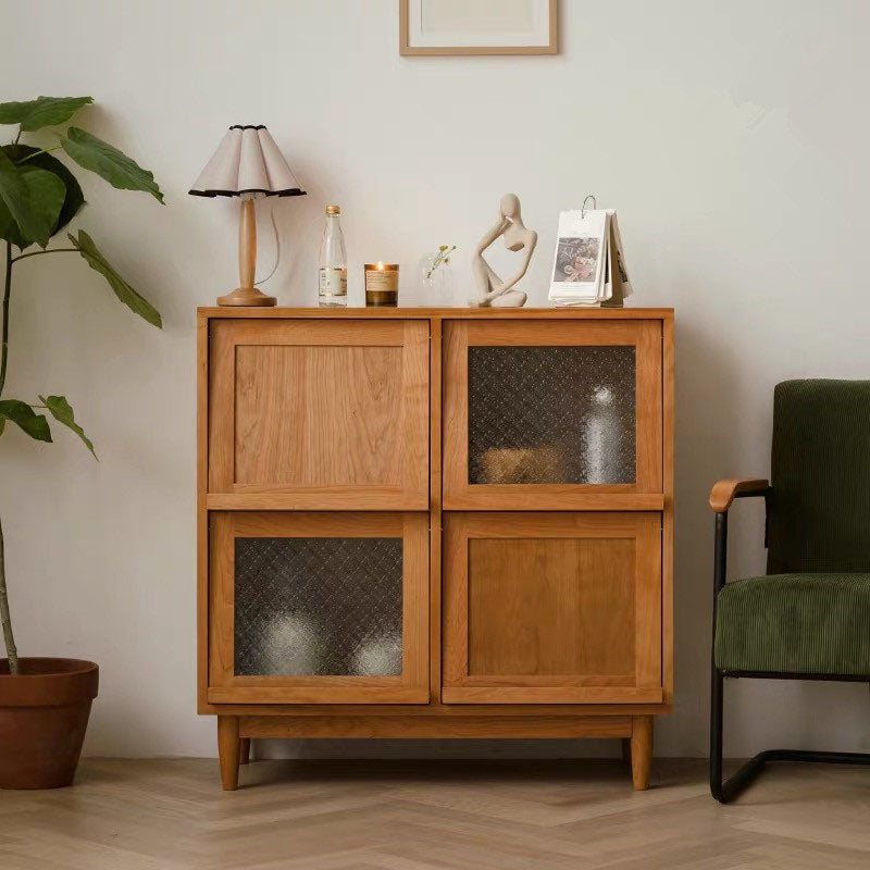 Contemporary Solid Wood Server with Doors Solid Wood Legs Sideboard