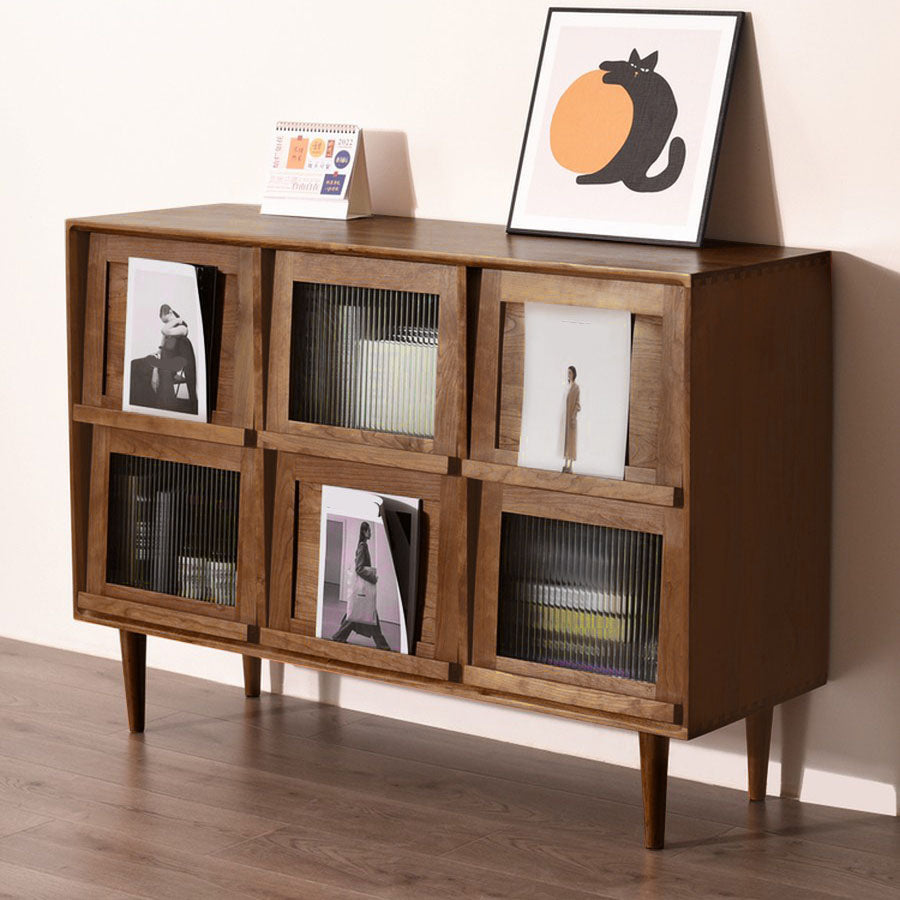 Contemporary Solid Wood Server with Doors Solid Wood Legs Sideboard