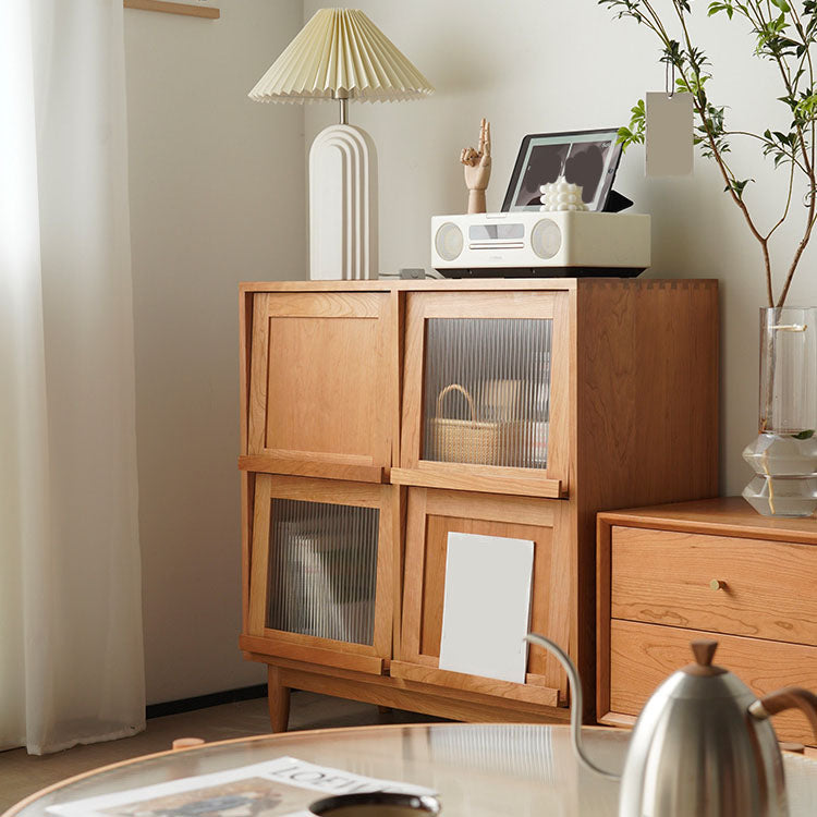 Contemporary Solid Wood Server with Doors Solid Wood Legs Sideboard