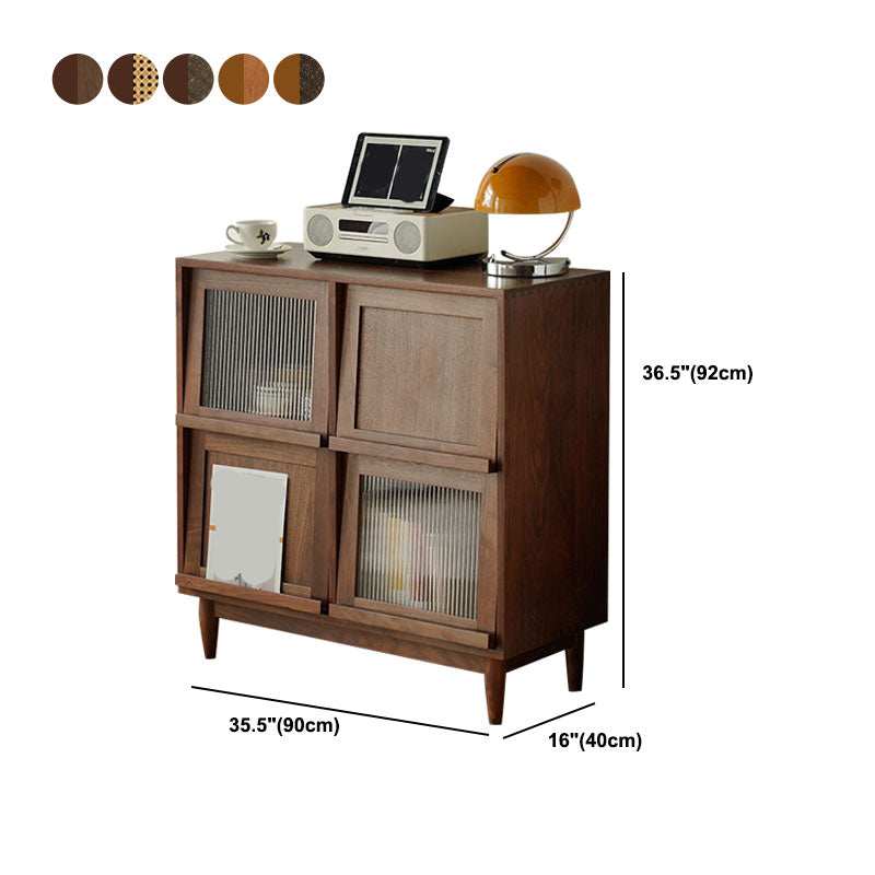 Contemporary Solid Wood Server with Doors Solid Wood Legs Sideboard