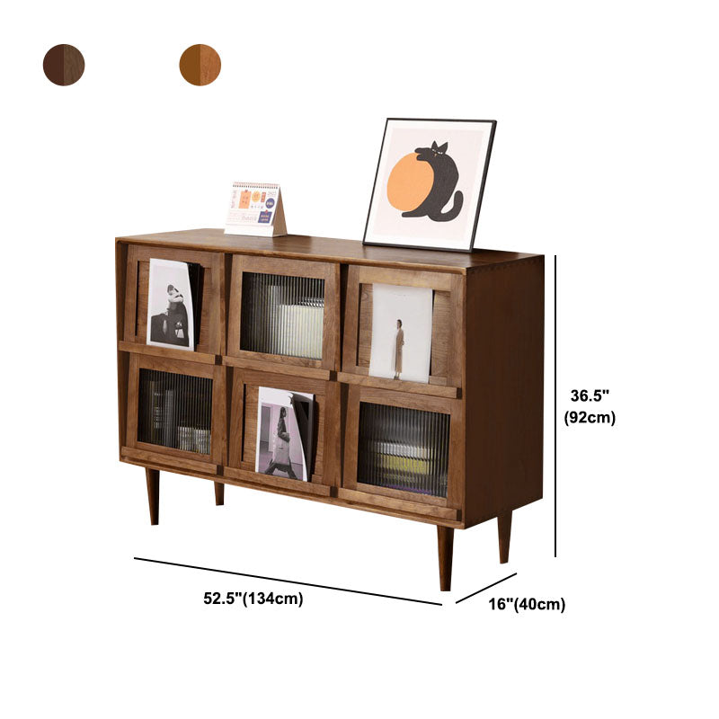 Contemporary Solid Wood Server with Doors Solid Wood Legs Sideboard