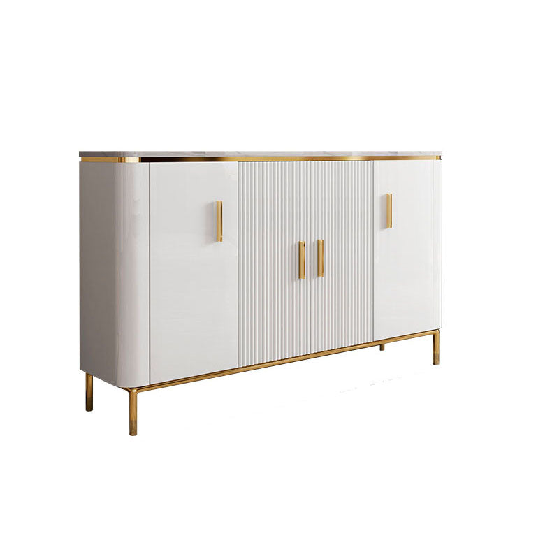 Stone and Engineered Wood Buffet Sideboard Glam Buffet Stand