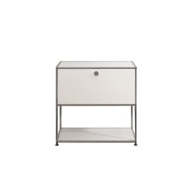 White Metal Sideboard with Drawers Contemporary Indoor Dining Buffet