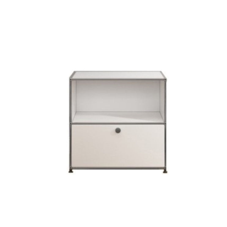 White Metal Sideboard with Drawers Contemporary Indoor Dining Buffet