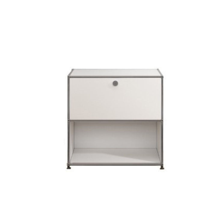 White Metal Sideboard with Drawers Contemporary Indoor Dining Buffet