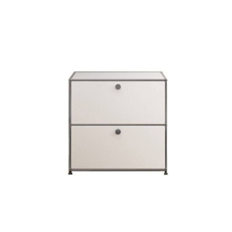 White Metal Sideboard with Drawers Contemporary Indoor Dining Buffet