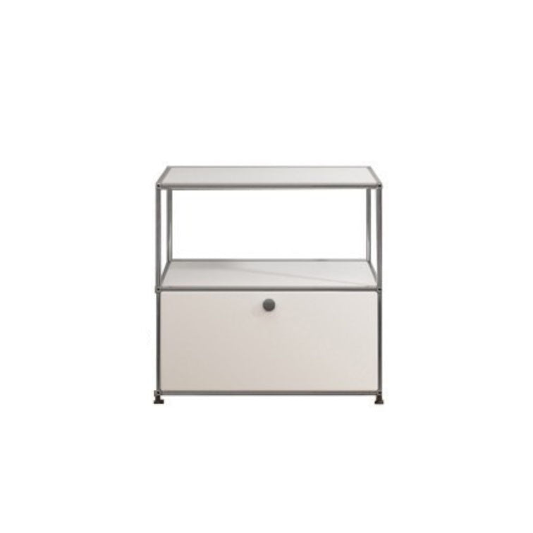 White Metal Sideboard with Drawers Contemporary Indoor Dining Buffet