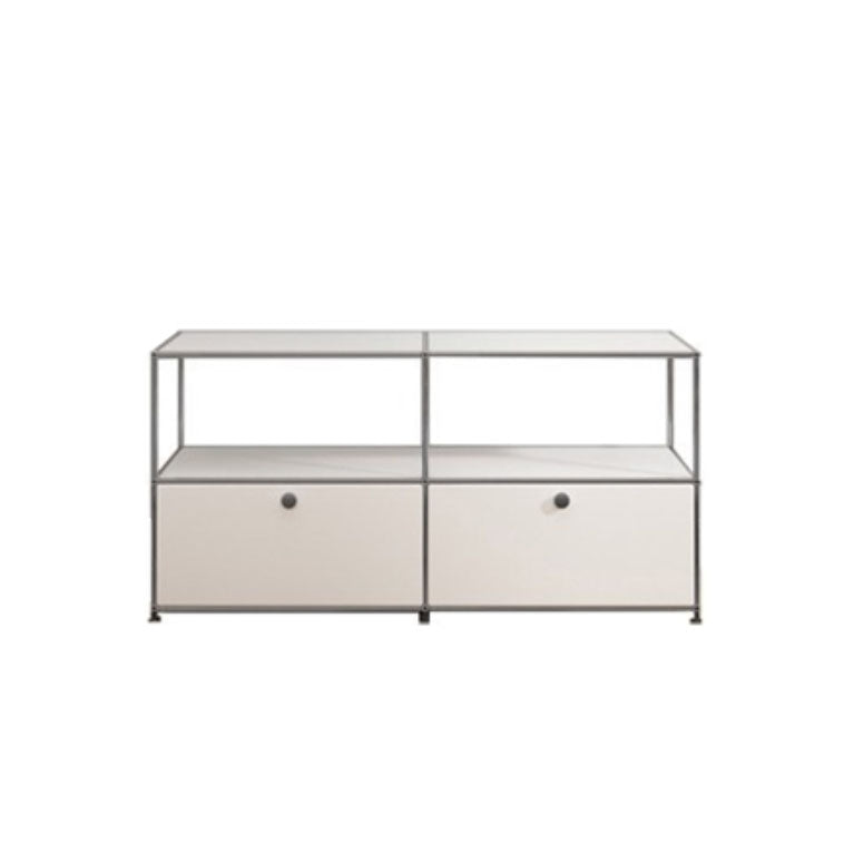 White Metal Sideboard with Drawers Contemporary Indoor Dining Buffet