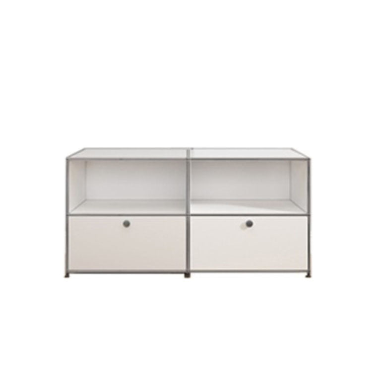 White Metal Sideboard with Drawers Contemporary Indoor Dining Buffet