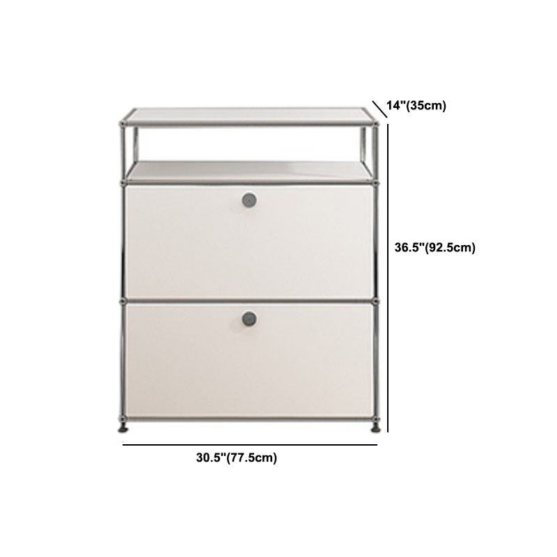 White Metal Sideboard with Drawers Contemporary Indoor Dining Buffet