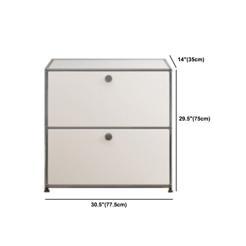 White Metal Sideboard with Drawers Contemporary Indoor Dining Buffet