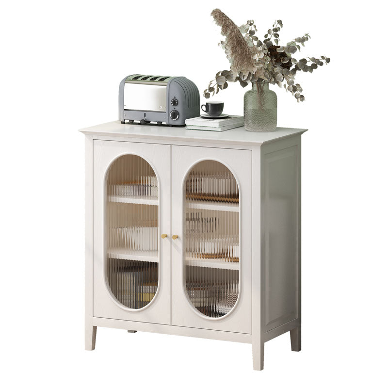 Matte Finish Pine Wood Server with Cabinets 33.5"L Modern Indoor Sideboard