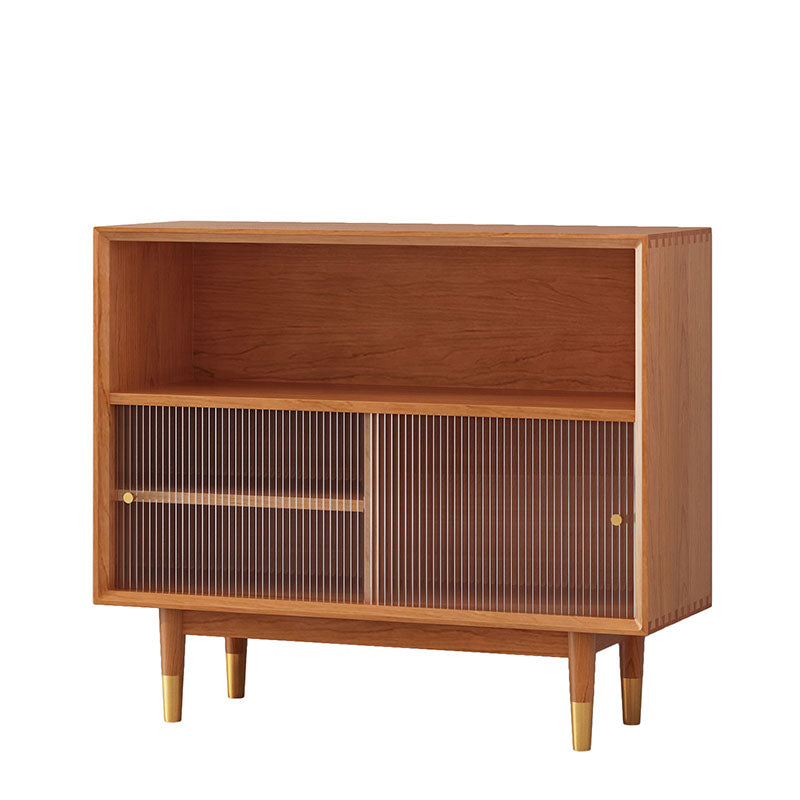 Light Brown Solid Wood Server Modern Home Sideboard with Cabinets