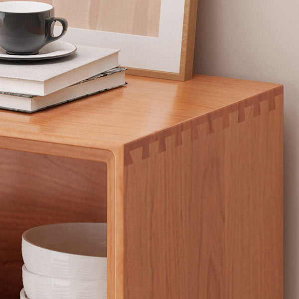 Light Brown Solid Wood Server Modern Home Sideboard with Cabinets