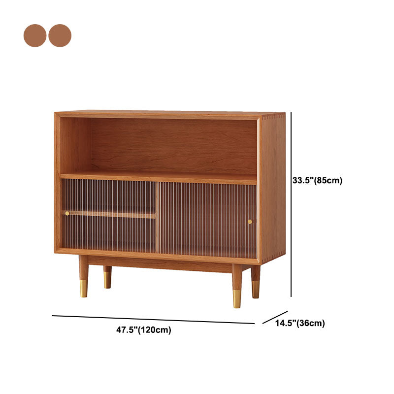 Light Brown Solid Wood Server Modern Home Sideboard with Cabinets