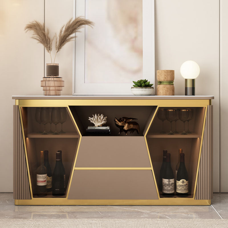 2-Door Dining Buffet Glam Buffet Sideboard with Drawers for Kitchen