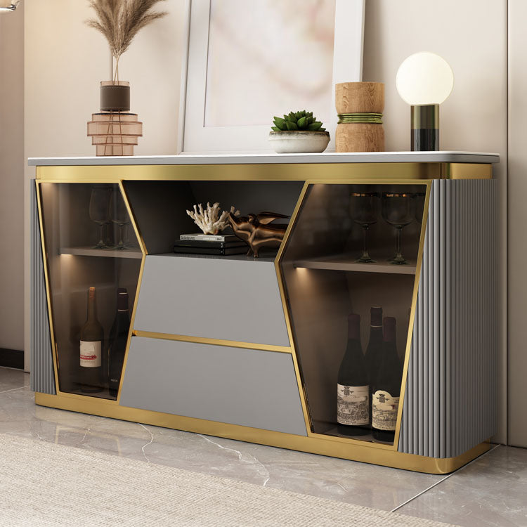 2-Door Dining Buffet Glam Buffet Sideboard with Drawers for Kitchen