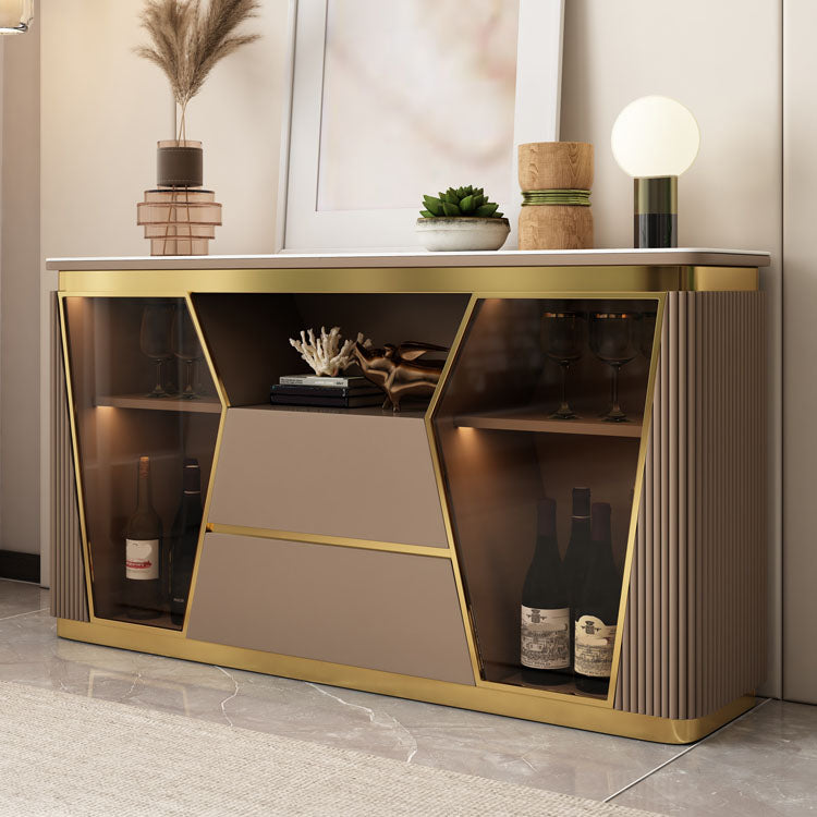 2-Door Dining Buffet Glam Buffet Sideboard with Drawers for Kitchen