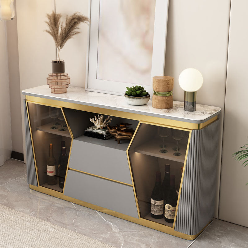 2-Door Dining Buffet Glam Buffet Sideboard with Drawers for Kitchen