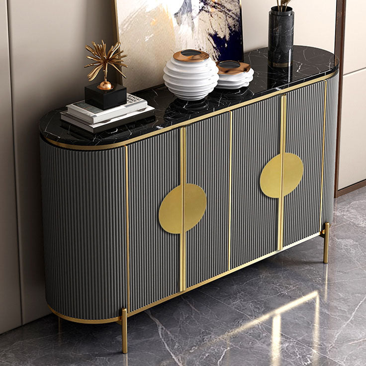 Engineered Wood Buffet Stand with Cabinets Glam Buffet Sideboard