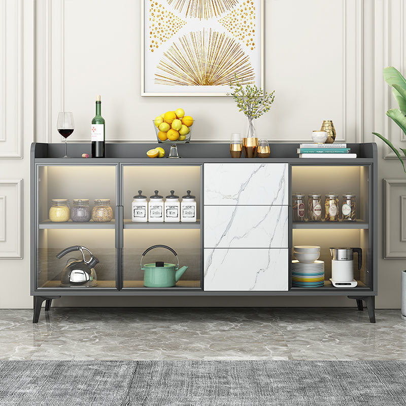 Engineered Wood Buffet Sideboard Contemporary Buffet Stand for Dining Room