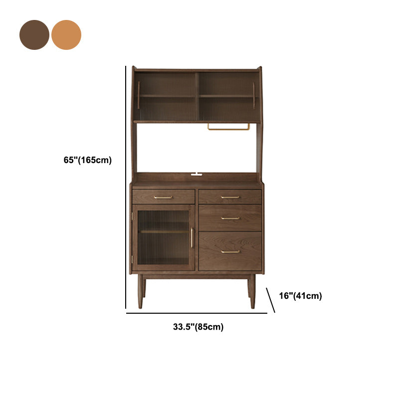 Open Storage Side Board Contemporary Dining Buffet with 4 Drawers