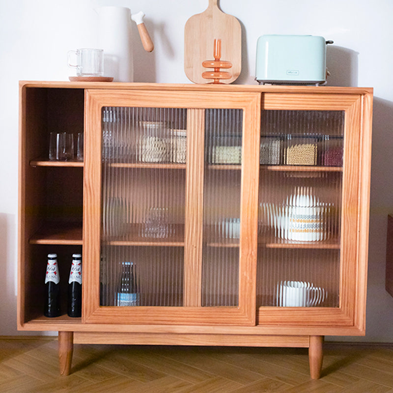 Matte Finish Modern Dining Buffet Kitchen Sideboard with Wooden Legs