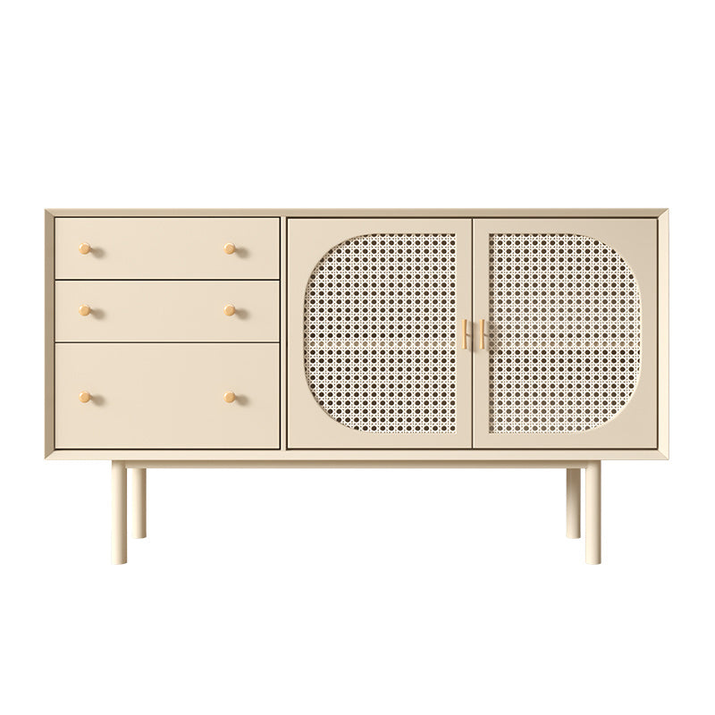 Beige Contemporary Dining Buffet Kitchen Sideboard with Cabinets