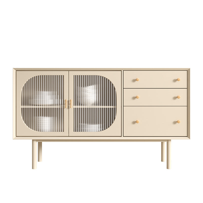 Beige Contemporary Dining Buffet Kitchen Sideboard with Cabinets