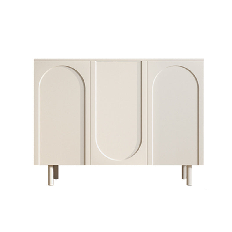 Contemporary White Wood Buffet Sideboard Adjustable Shelving Sideboard