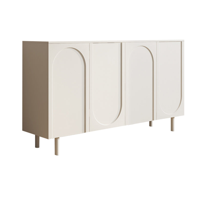 Contemporary White Wood Buffet Sideboard Adjustable Shelving Sideboard