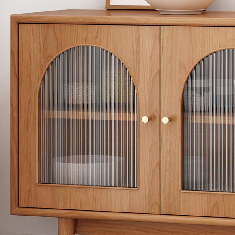 Solid Wood Sideboard with 3-Drawers Modern Adjustable Shelving Sideboard