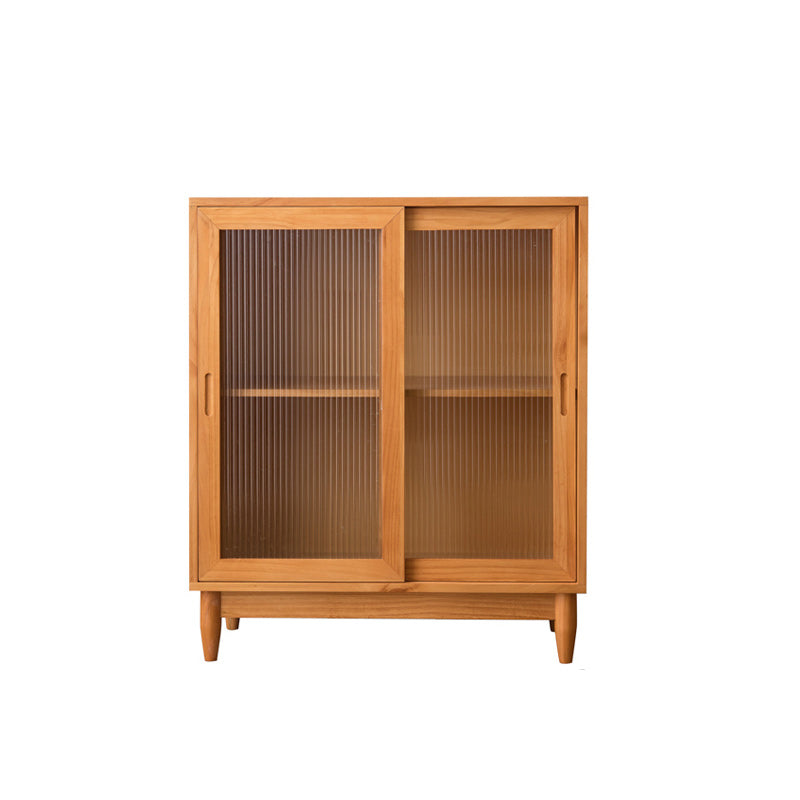 Pine Solid Wood Sideboard Contemporary Sliding Door Dining Server