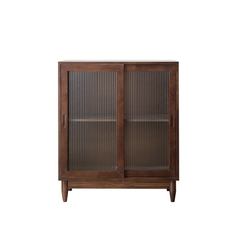 Pine Solid Wood Sideboard Contemporary Sliding Door Dining Server