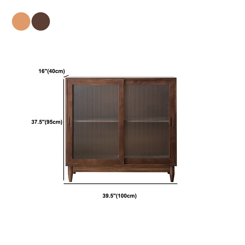 Pine Solid Wood Sideboard Contemporary Sliding Door Dining Server