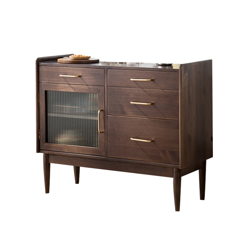 4-Drawer Dining Server Contemporary Pine Solid Wood Sideboard