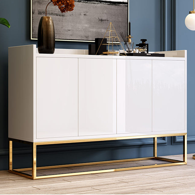 Matte Finish Pine Wood Buffet Modern Indoor Sideboard with Metal Legs