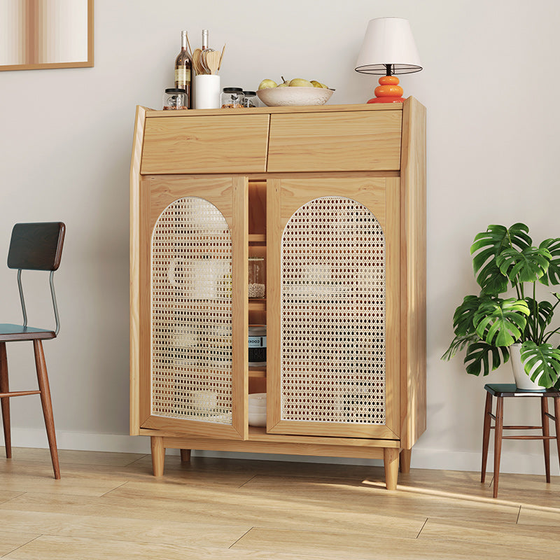 Modern Light Wood Dining Buffet Pine Wood Indoor Sideboard with Legs