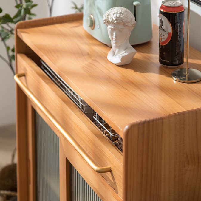 Pine Solid Wood Dining Server Contemporary Sideboard Cabinet