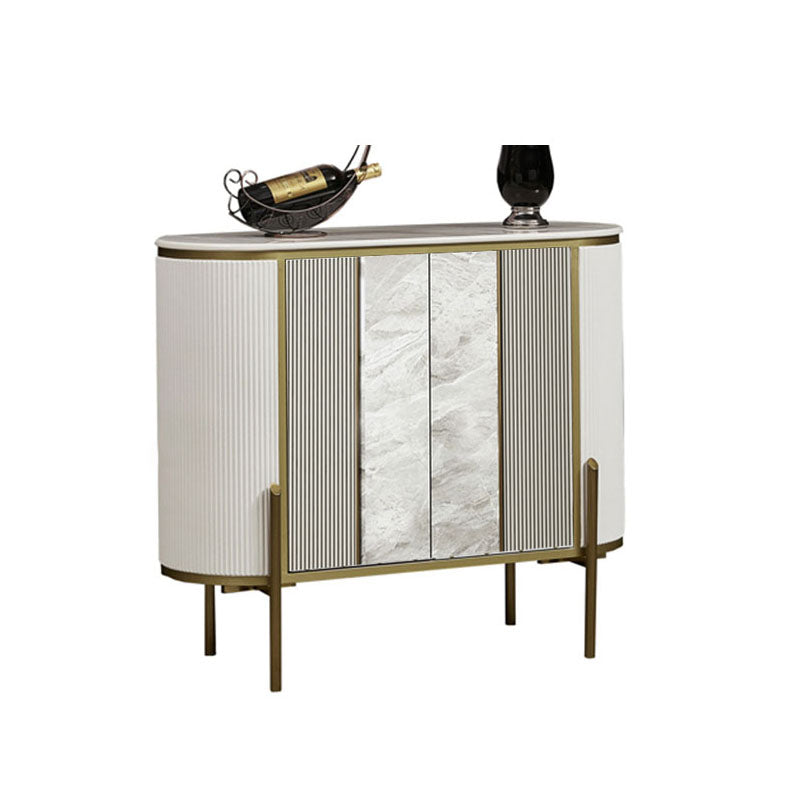 Glam Buffet Stand with Adjustable Shelving White Sideboard Buffet