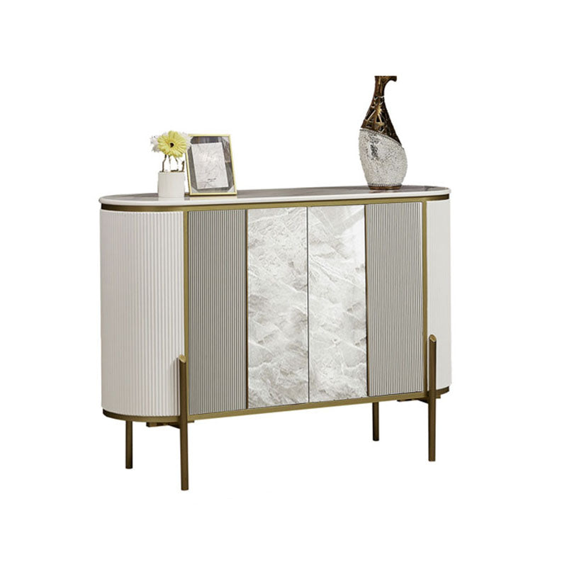 Glam Buffet Stand with Adjustable Shelving White Sideboard Buffet