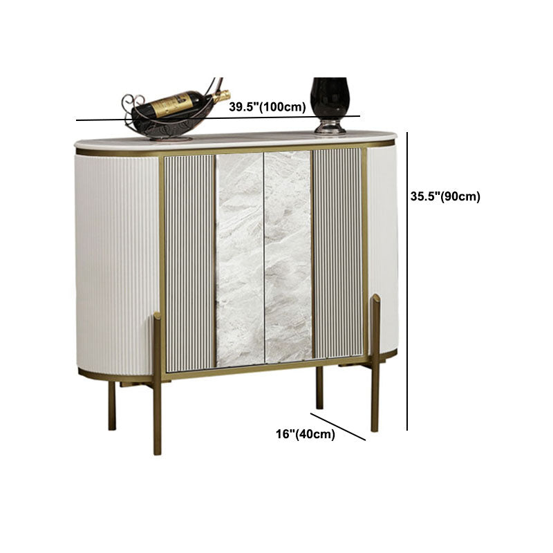 Glam Buffet Stand with Adjustable Shelving White Sideboard Buffet