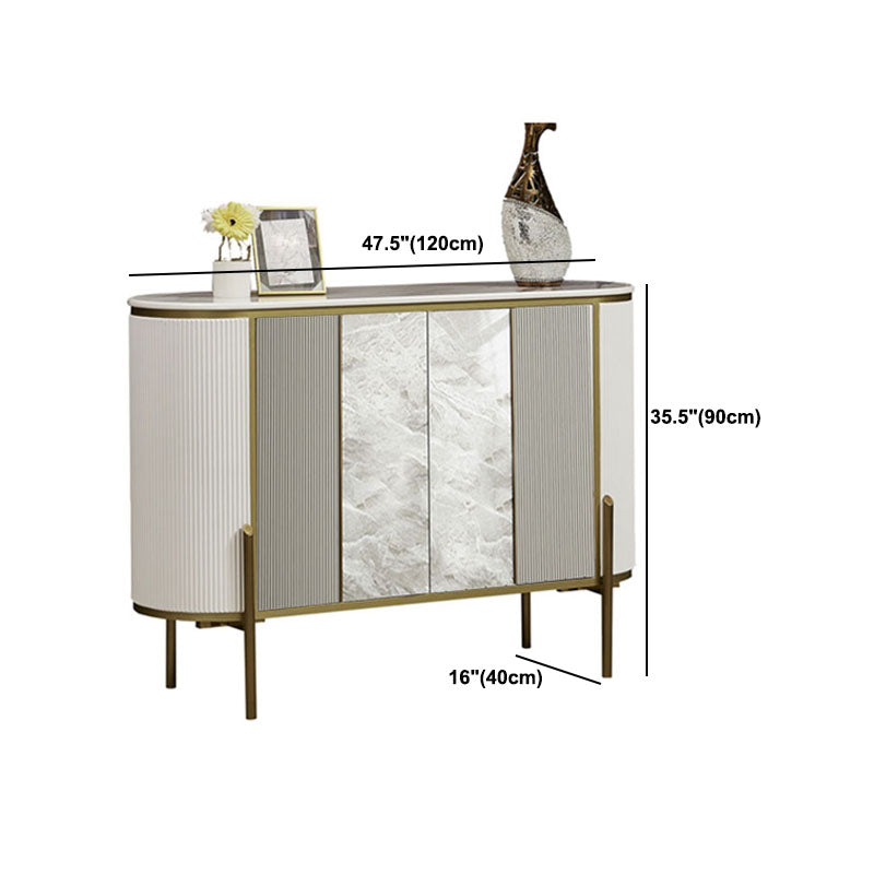 Glam Buffet Stand with Adjustable Shelving White Sideboard Buffet