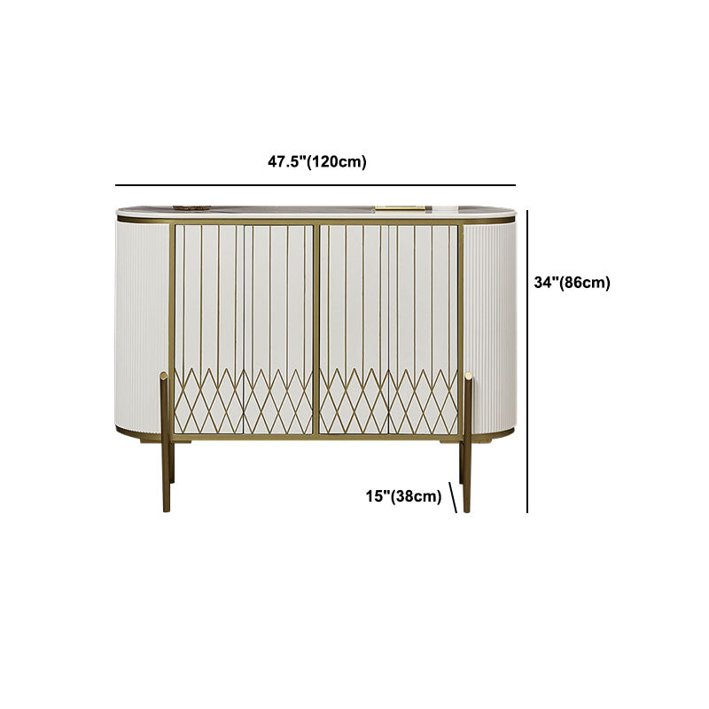 Glam Buffet Stand with Adjustable Shelving White Sideboard Buffet