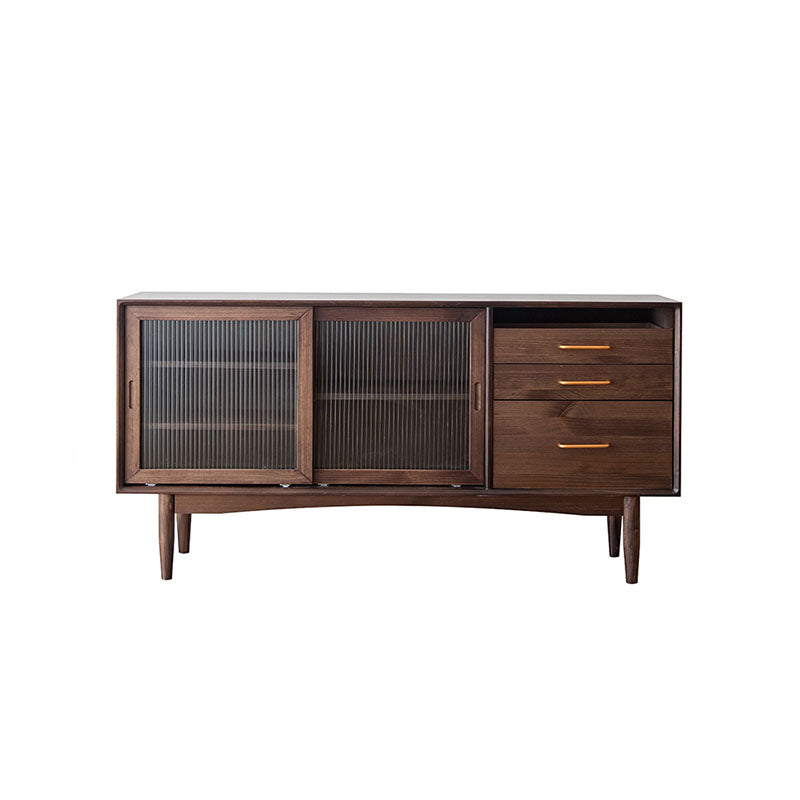 Pine Solid Wood Sideboard Buffet Contemporary Buffet Table with Drawers