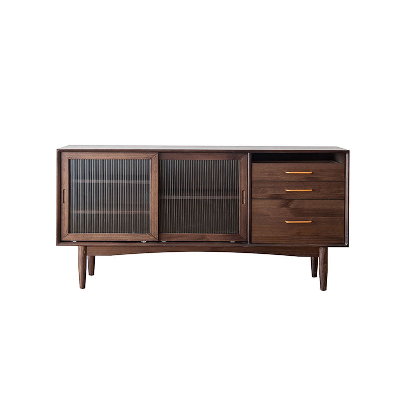 Pine Solid Wood Sideboard Buffet Contemporary Buffet Table with Drawers