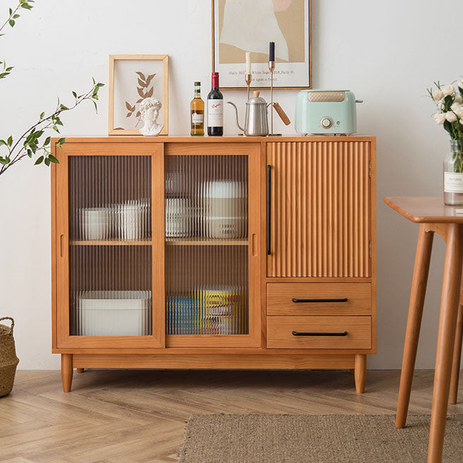 Pine Solid Wood Dining Server Contemporary Sideboard Table for Dining Room